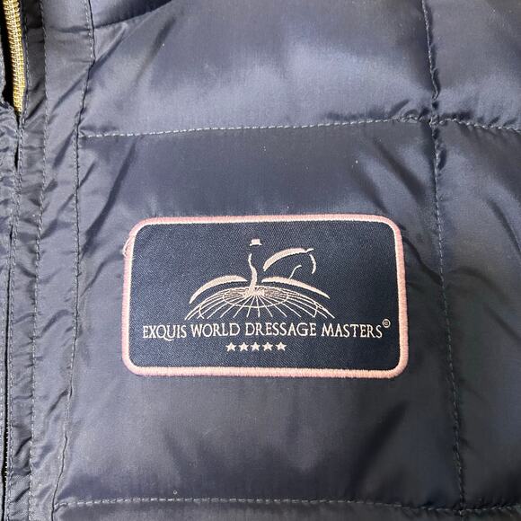 Exquis‎ World Dressage Masters Down Vest Size XL Navy Puffer Equestrian Western - Picture 3 of 8